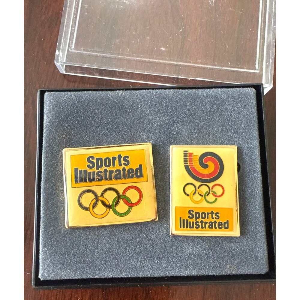 Vintage Sports Illustrated Olympic Pin Set With Display Box